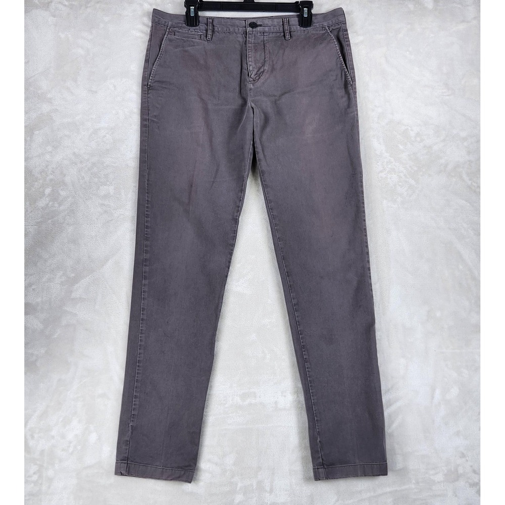 Burberry Brit Pants Mens 32x32 Gray Slim Fit Stretch Chino Casual Dress